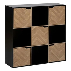 Półka na książki Mix`n Door Chevrons industrialna czarno-naturalna z 9 przegródkami do salonu 5five